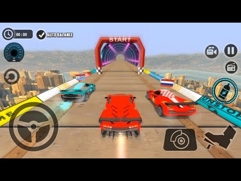 Impossible Car Tracks 3D - Red Ferrari Car Driving Multiplayer Mode Stunt Simulator Android Gameplay