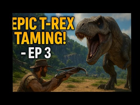 Taming a high level rex by using trap(THE ISLAND)#arksurvivalevolved #dinosaur#theisland