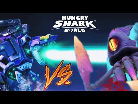 Mechajira vs Squid Boss ! Battle 2021 - Hungry Shark World