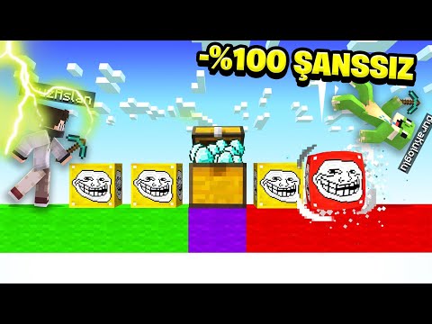 Minecraft’ta Şanssız lucky block ile TROLL