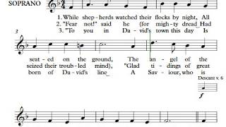 While Shepherds Watched   SOPRANO and DESCANT video demo