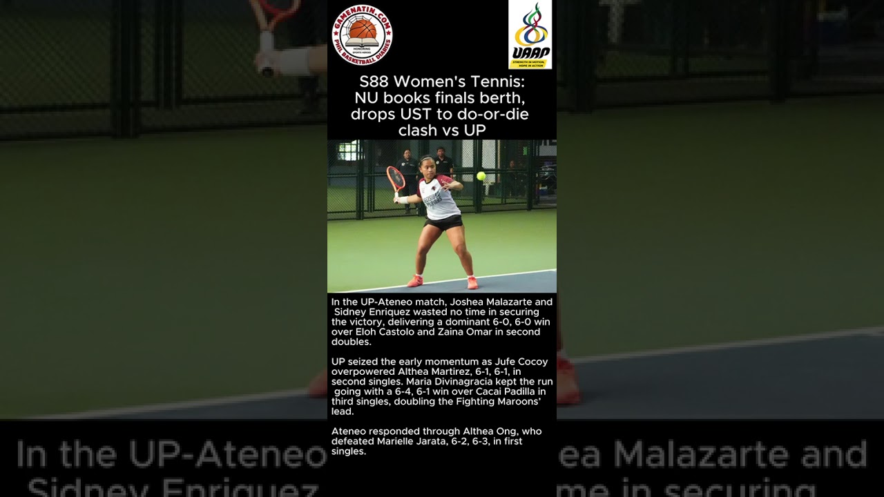UAAP Women's Tennis: NU clinches Finals berth, awaits winner of UP-UST showdown