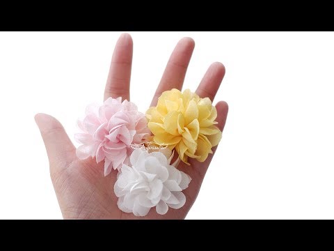 Mini Fabric Ruffle Flower Tutorial - Small Fabric Flower Embellishments