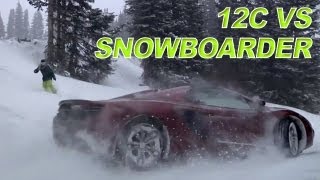 preview picture of video 'McLaren 12C Spider Challenges Snowboarder - New Short Film'