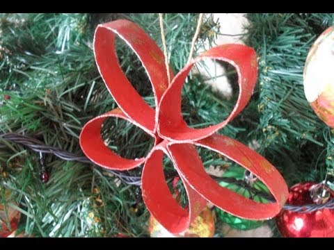 Como fazer: Enfeite com rolo de papel: Aula de Natal Como fazer: Enfeite com rolo de papel: Aula de Natal