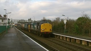 preview picture of video 'Flint 27.11.2014 - DRS 37609 & 37218 on Valley flasks - Class 37'