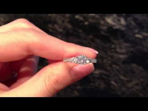 0.85CTW Carat Round Cut Hearts & Arrows G SI1 EGL USA Diamond Engagement Ring 14kt White Gold