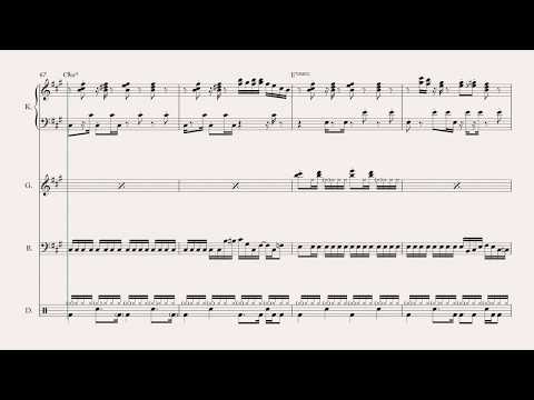 Vulfpeck - Dean Town full band score transcription (with on-screen notation)