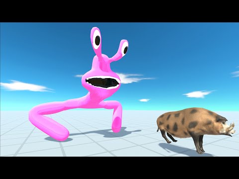 Rainbow Friends Pink Barracks Death Run - Animal Revolt Battle Simulator