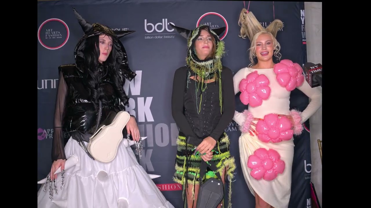 Models Olivia Brown, Erin Grier, and Morgan Marco @artheartsfashion NYFW