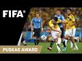 James Rodriguez Goal vs Uruguay | FIFA Puskas Award 2014 WINNER