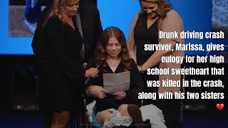 16 year old Marissa gives touching eulogy for boyfriend, Chris, who was killed by a drunk driver