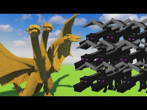 ENDER DRAGON Army vs Realistic KING GHIDORAH in TEARDOWN