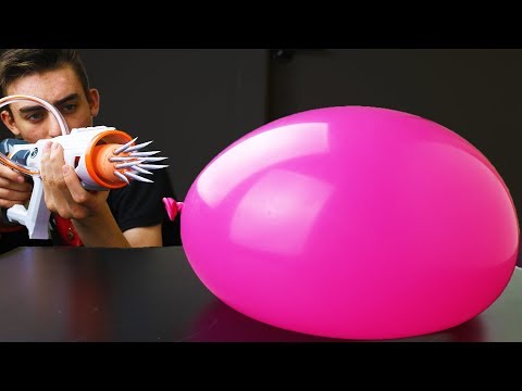 WATER BALLOON THAT NEVER POPS VS NAIL NERF GUN!