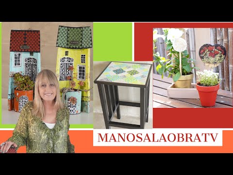 Manos a la Obra Tv 2022 Programa 37 Mesita reciclada - Tejas Decoradas - Tutores para Macetas