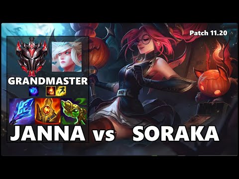 GRANDMASTER Support Gameplay - JANNA vs SORAKA Patch 11.20