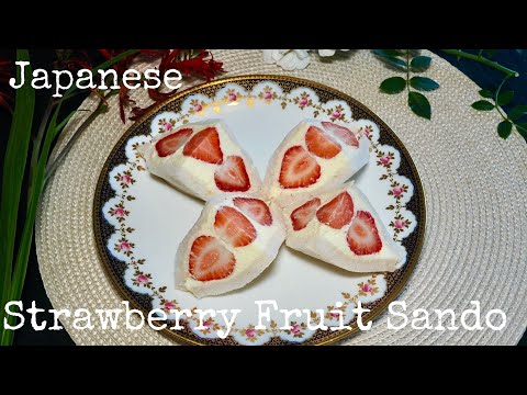 How to make an easy delicious Japanese Strawberry Fruit Sando, Authentic Japanese sandwich recipe