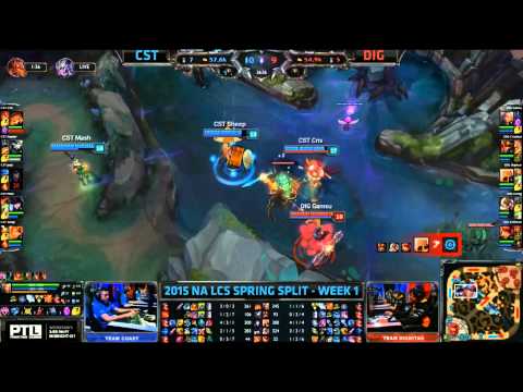 Coast Insane Throw Base Rush Dignitas - CST vs DIG Game 1 (NA LCS Spring 2015)