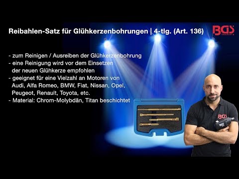 Tutorial: Reibahlen-Satz für Glühkerzenbohrungen | 4-tlg. (BGS 136)