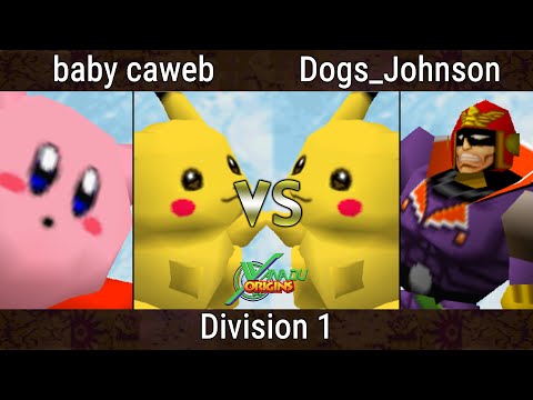 Xanadu Origins - baby caweb (Pikachu, Kirby) Vs. Dogs Johnson (Falcon, Pikachu) Smash Bros - SSB64