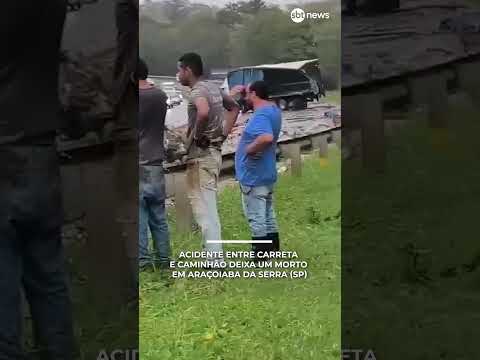 Acidente entre carreta e caminhão deixa um morto em Araçoiaba da Serra (SP)