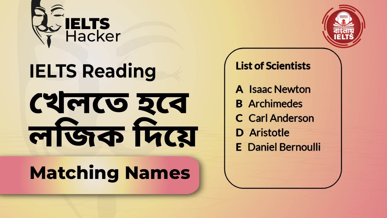 IELTS Reading : Matching Names Tips and Tricks in Bangla