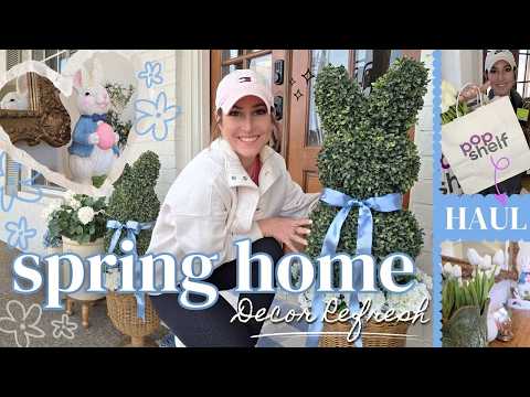 Spring Home Decor Refresh + Pop Shelf Haul • Front Porch Decorating Ideas • Spring Porch Decorating