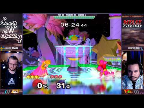 Smash'N'Splash 4 TOP 24 WINNERS - [A] | Armada (Peach) vs Dignitas | HugS (Samus)