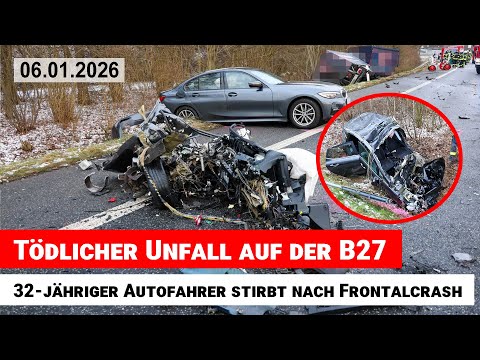 Fatal accident on the B27: 32-year-old driver dies after head-on collision