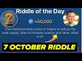 Riddle Of The Day X Empire 7 October | X Empire Riddle Of The Day | Riddle Of The Day Musk Empire