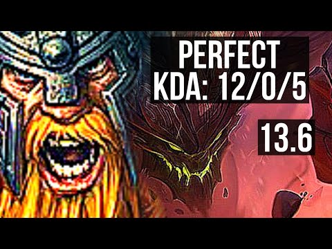 OLAF vs MALPH (TOP) | 12/0/5, Rank 2 Olaf, 65% winrate, Legendary, 300+ games | TR Challenger | 13.6