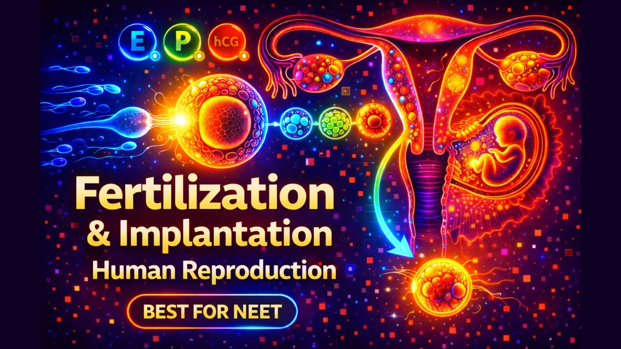 CBSE Class 12 Biology, Human Reproduction – 4, Fertilization and Implantation