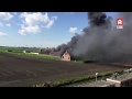 Eerste beelden grote brand bij veebedrijf in Hazerswoude-Dorp