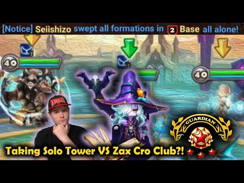 Solo Tower in Siege Vs Zax Cro Club! Kiki (Dark Mage) Defense!? - Summoners War
