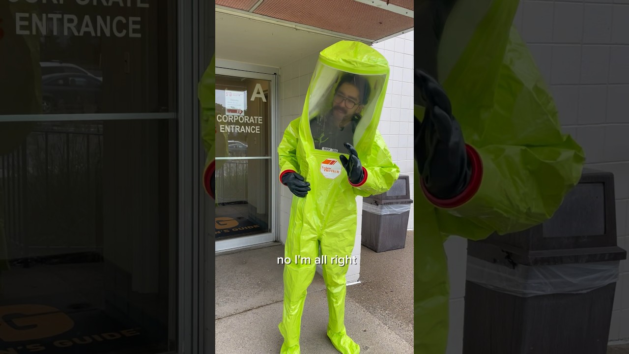 Italian Military Surplus Chem Suit available now ☣️  #shorts #militarysurplus #chemsuit #rain #humor