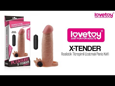X-TENDER Realistik Titreşimli Uzatmalı Penis Kılıfı