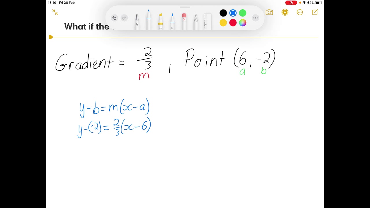 Straight Lines: What if the gradient is a fraction?