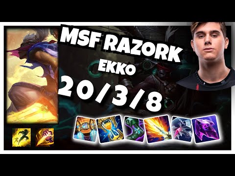 Ekko vs Taliyah MSF Razork JUNGLE (20/3/8) - v10.25