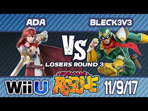 Video Game Rescue 11/9/17 - Ada (Lucina) vs. Bleck3v3 (Cpt. Falcon) - Wii U LR3