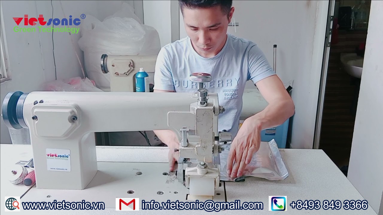 Continuous ultrasonic welding on aluminum-coated laminated film material by VietSonic