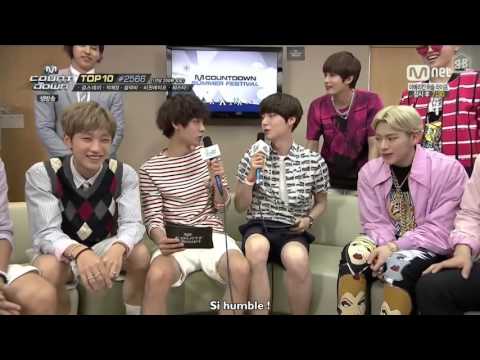 140731 Block B, B1A4 @ "MCountdown" Interview (vostfr)