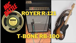 Video thumbnail for Mic battle [ T-bone RB-100 vs Royer R-121 [ Friedman - PRS - Suhr - Marshall by Peter Glavanov