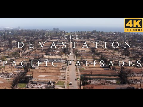 The Devastation of Pacific Palisades | Burn Zone of the Palisades Fire | LA Fires | Aerial Video 4K