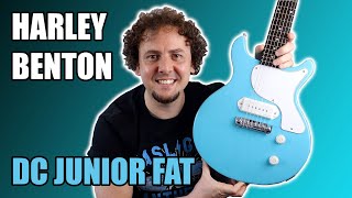 Video thumbnail for Harley Benton DC Junior FAT in Benton Blue: stacked P90 and ebony board on a budget! Review & Demo by Rich. Words. Music.
