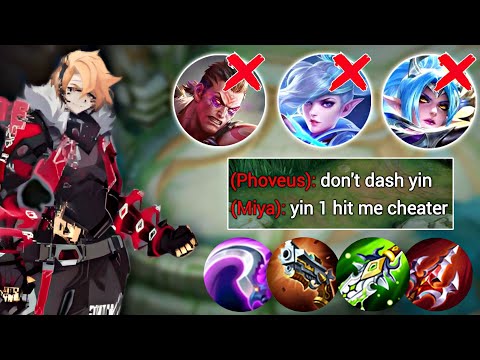 YIN VS PHOVEUS EXP LANE | YIN BEST BUILD AND EMBLEM - MLBB