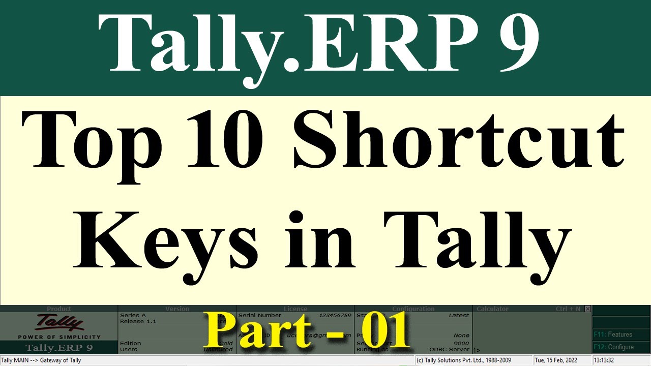10 Best Shortcut keys of Tally.ERP 9 in Hindi ( Part - 01 ) || By Ronak Gupta