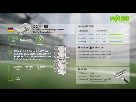 Zeigt wahre Coolness – die WAGO COMPACT-Verbindungsklemme der Serie 221 für Ex-Anwendungen