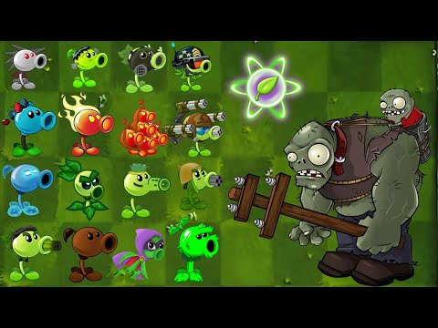 PvZ 2 Challenge | All Plants Level 1 POWER-UP vs Gargantuar Zombie | Who Will Win?
