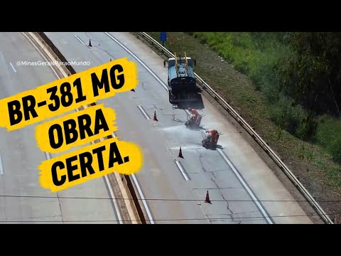 BR - 381 TROCA DAS PLACAS DE CONCRETO SERVIÇO CORRETO CIDADE NONA UNIÃO MINAS GERAIS.