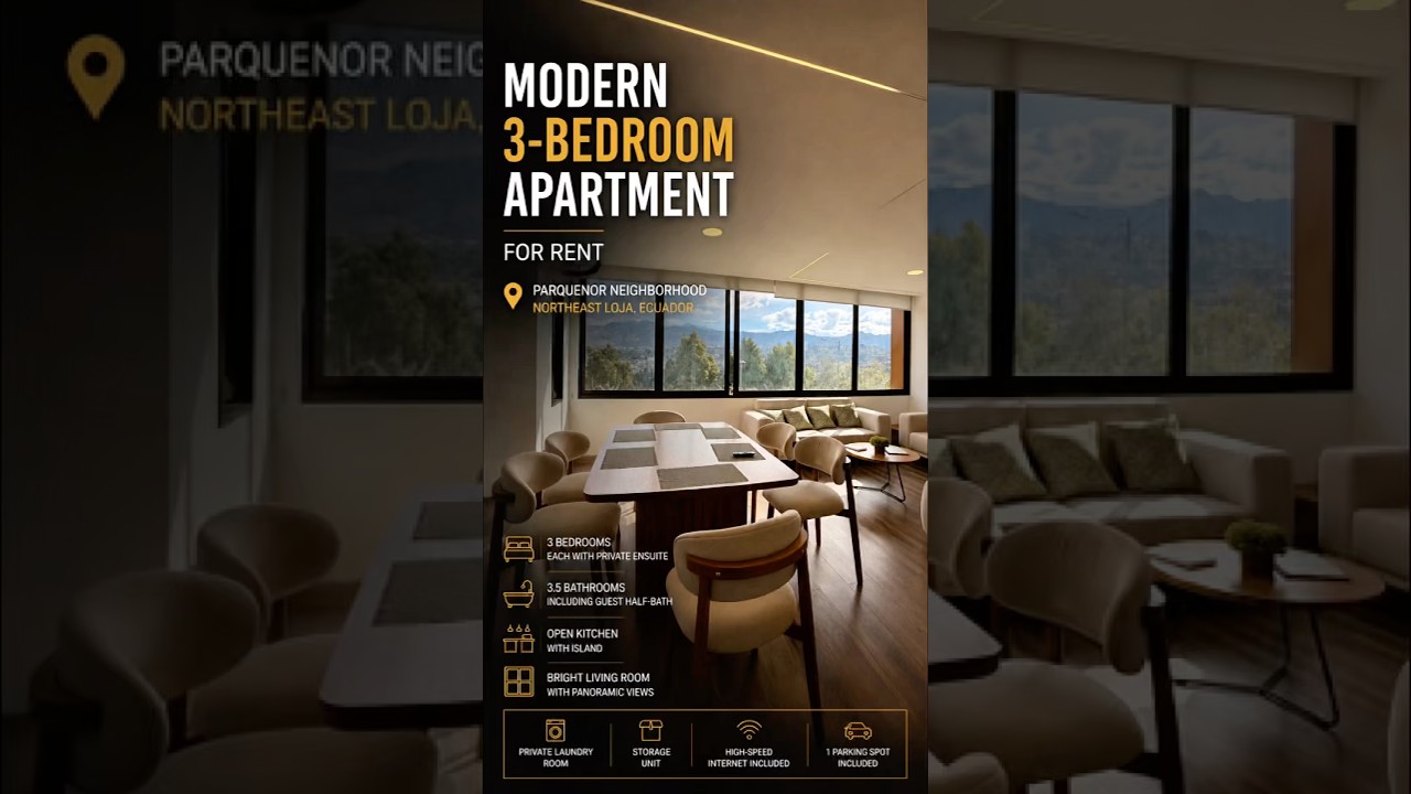 Furnished apartment for rent in Parquenor, Loja